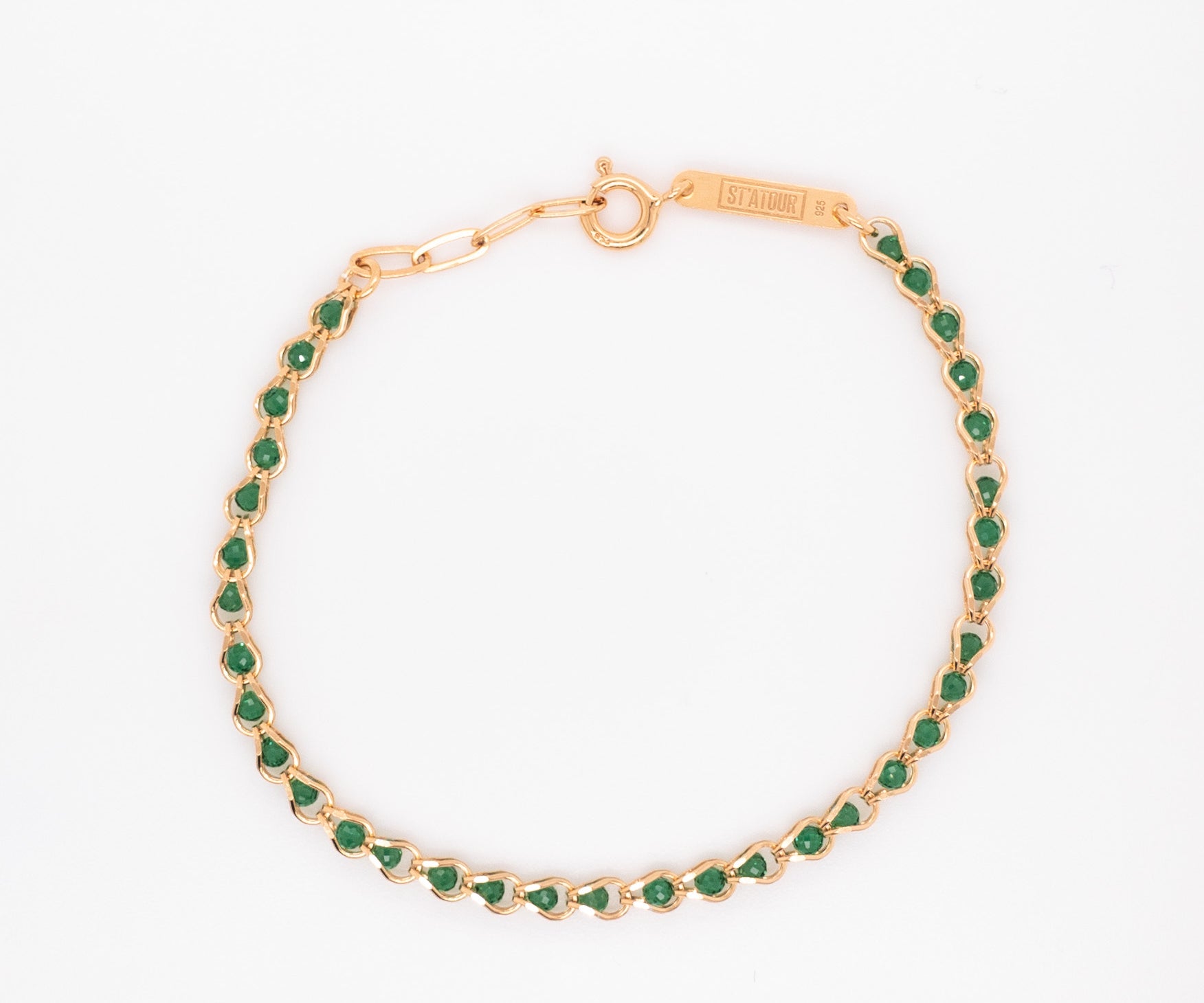NIKA BOLD - Armband mit grünen Steinen